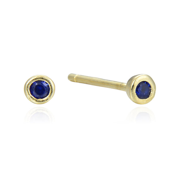 Dark blue stud guldbelagt