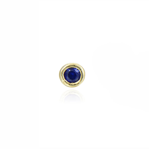 Dark blue stud guldbelagt