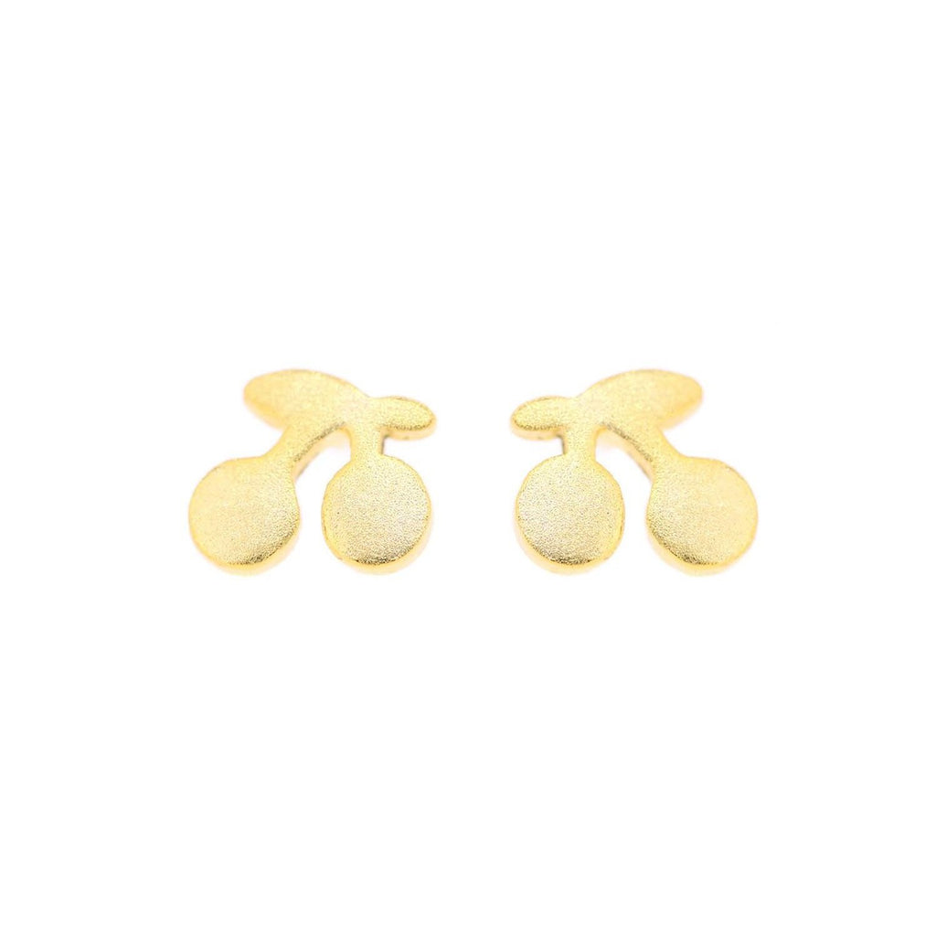 Cherry stud øreringe guldbelagt