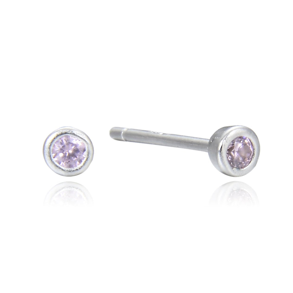 Light pink stud sølv