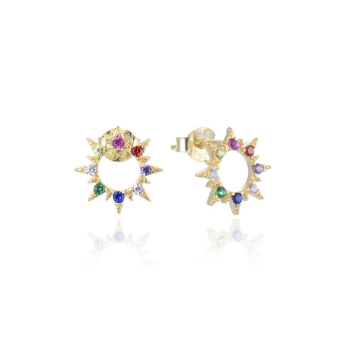 Colorful sun stud guldbelagt