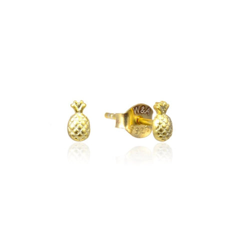 Pineapple stud øreringe guldbelagt