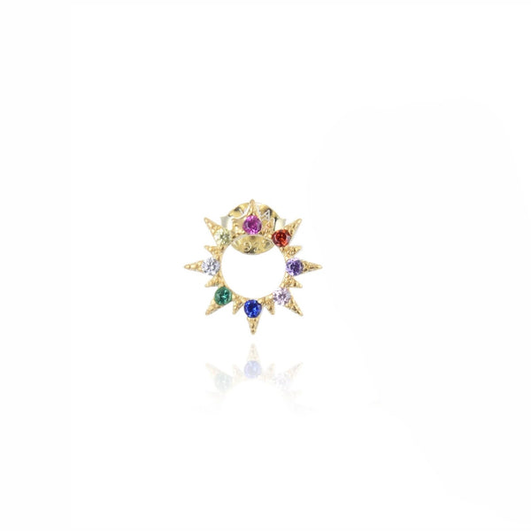 Colorful sun stud guldbelagt
