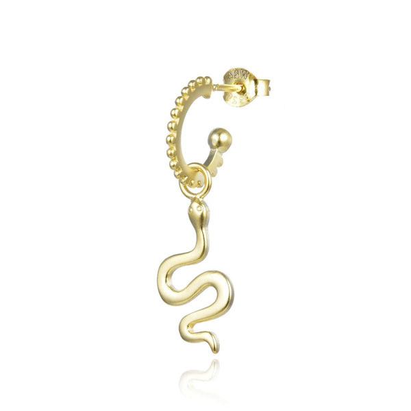 Snake hoop øreringe guldbelagt