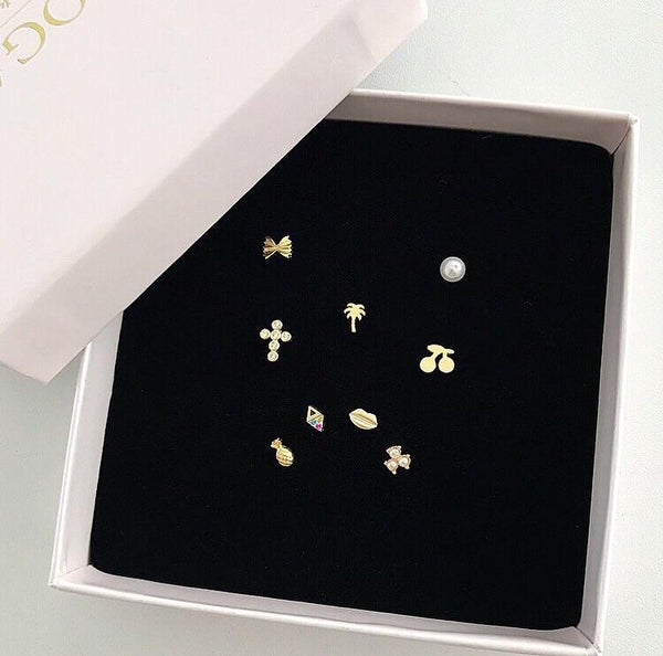 Cherry stud øreringe guldbelagt