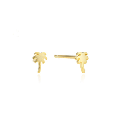 Palm stud øreringe guldbelagt
